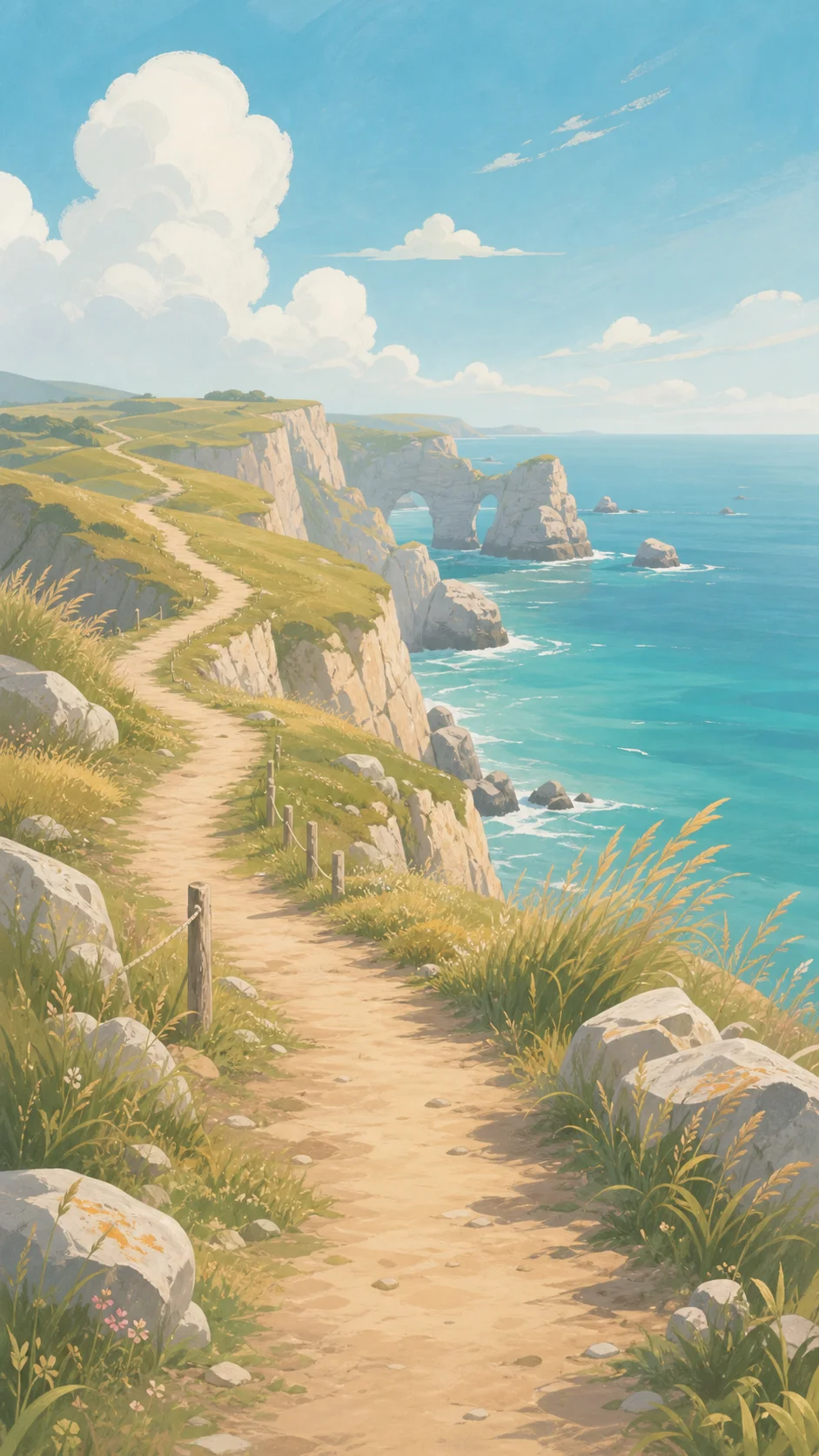 A coastal path above the waves