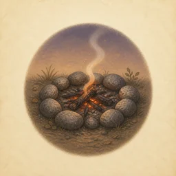 An abandoned campfire